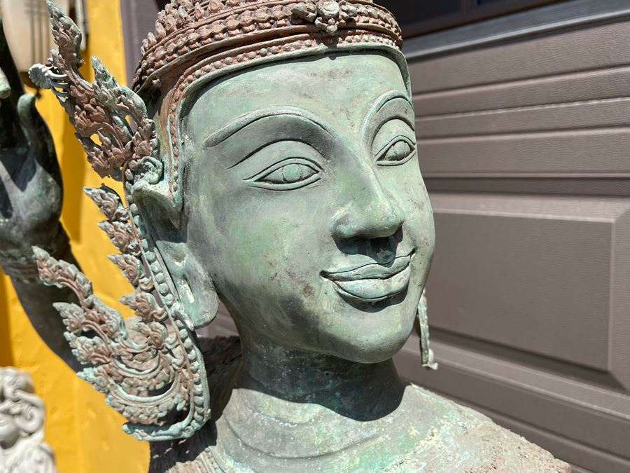 Life-size Thai Prince Rama Bronze Garden Statue (Lower Part Of Bow Is Missing) 47W X 11D X 75H [Photo 7]