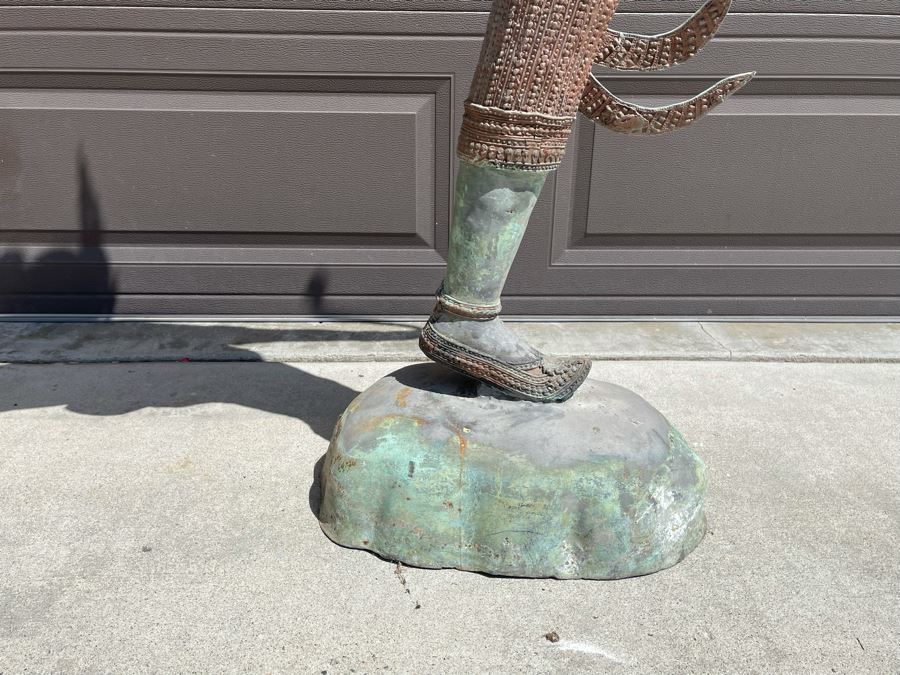 Life-size Thai Prince Rama Bronze Garden Statue (Lower Part Of Bow Is Missing) 47W X 11D X 75H [Photo 11]