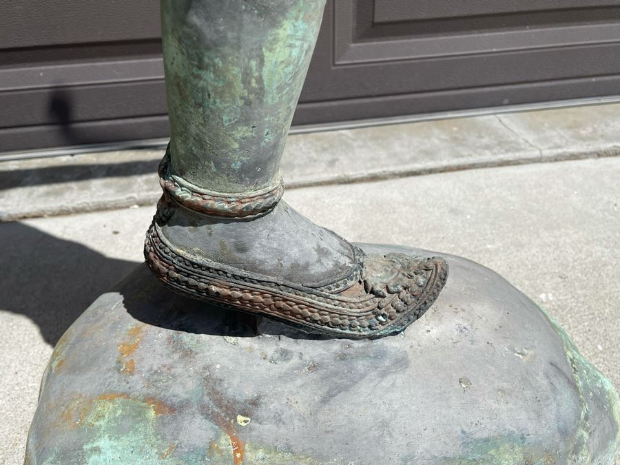 Life-size Thai Prince Rama Bronze Garden Statue (Lower Part Of Bow Is Missing) 47W X 11D X 75H [Photo 17]