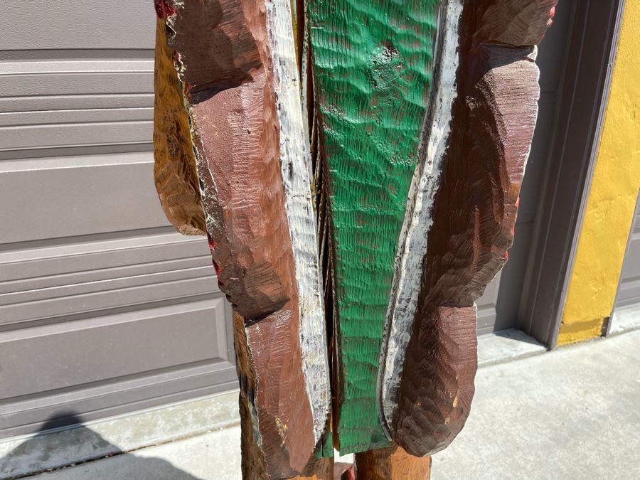 Life-size 6' Tall Carved Wooden Cigar Store Native American Indian Chief Sculpture 21W X 18D X 72H [Photo 19]