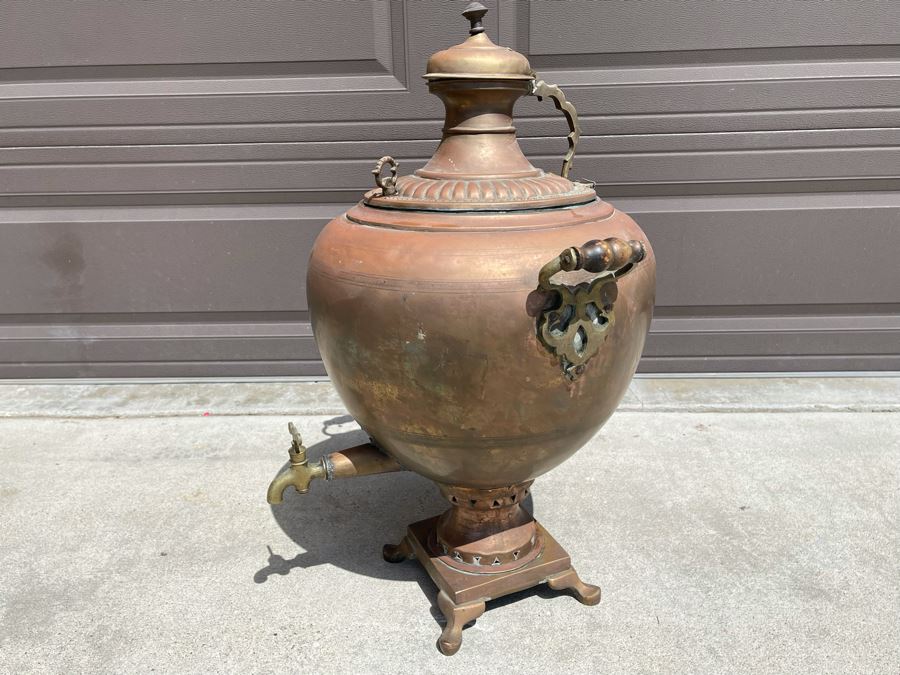 Large Antique Copper Samovar 22W X 31H [Photo 10]