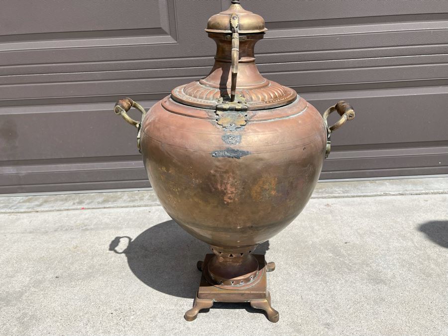 Large Antique Copper Samovar 22W X 31H [Photo 16]