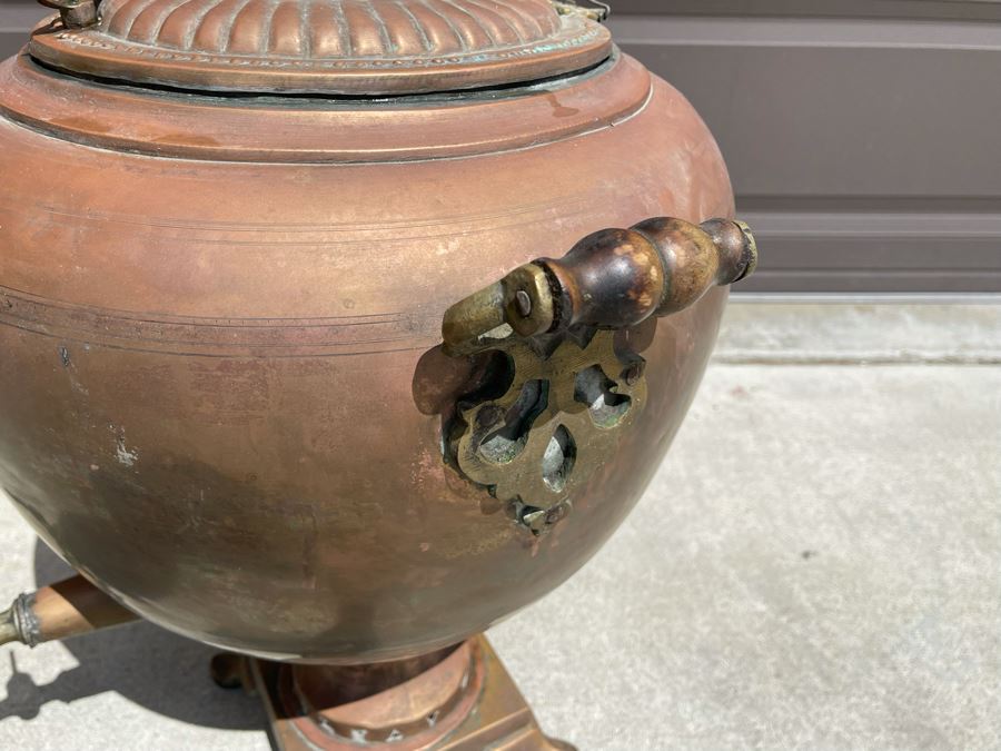 Large Antique Copper Samovar 22W X 31H [Photo 12]