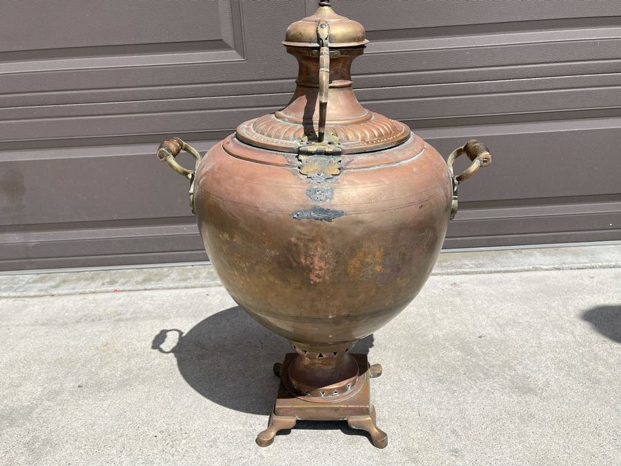 Large Antique Copper Samovar 22W X 31H [Photo 17]