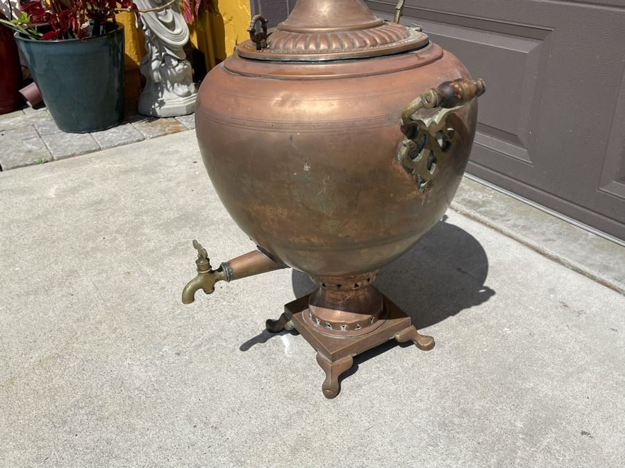 Large Antique Copper Samovar 22W X 31H [Photo 5]