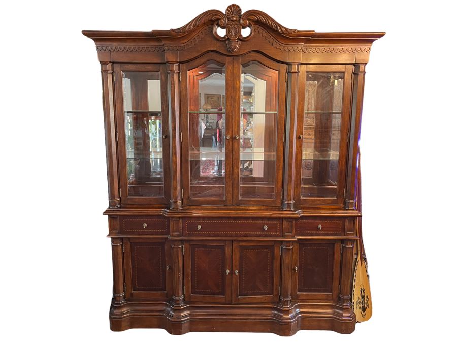 JUST ADDED - Kathy Ireland Home Cabinet With Hutch China Cabinet 69W X 17D X 86H [Photo 1]