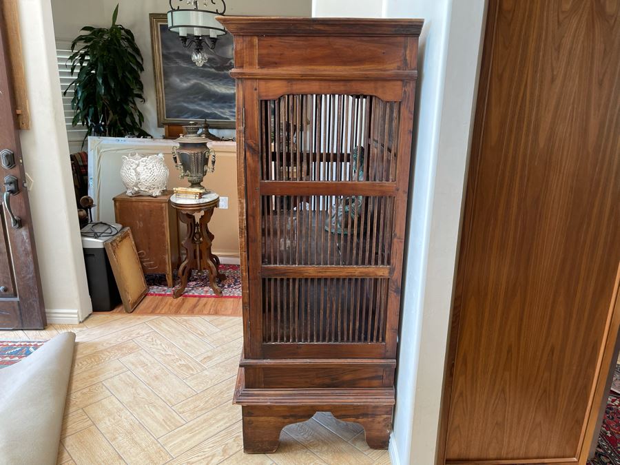 Indonesian Teak Spindle Front And Sides Cabinet With 2-Drawers 39W X 26D X 68.5H [Photo 7]