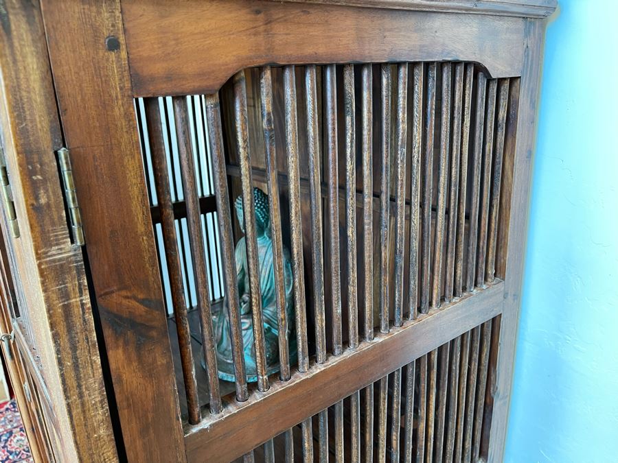 Indonesian Teak Spindle Front And Sides Cabinet With 2-Drawers 39W X 26D X 68.5H [Photo 10]