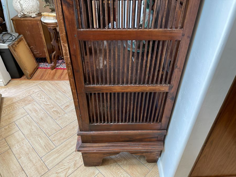 Indonesian Teak Spindle Front And Sides Cabinet With 2-Drawers 39W X 26D X 68.5H [Photo 8]