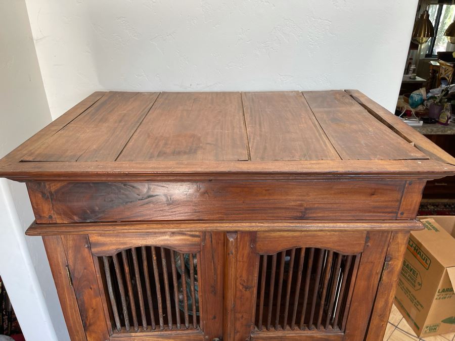 Indonesian Teak Spindle Front And Sides Cabinet With 2-Drawers 39W X 26D X 68.5H [Photo 9]