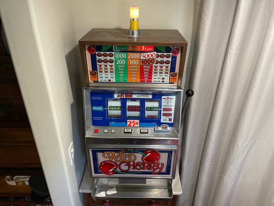 Vintage 1988 IGT Wild Cherry 25 Cent One-Arm Bandit Slot Machine International Game Technology Model 5042D (Have Both Keys) 24W X 21D X 47H - See Video [Photo 14]