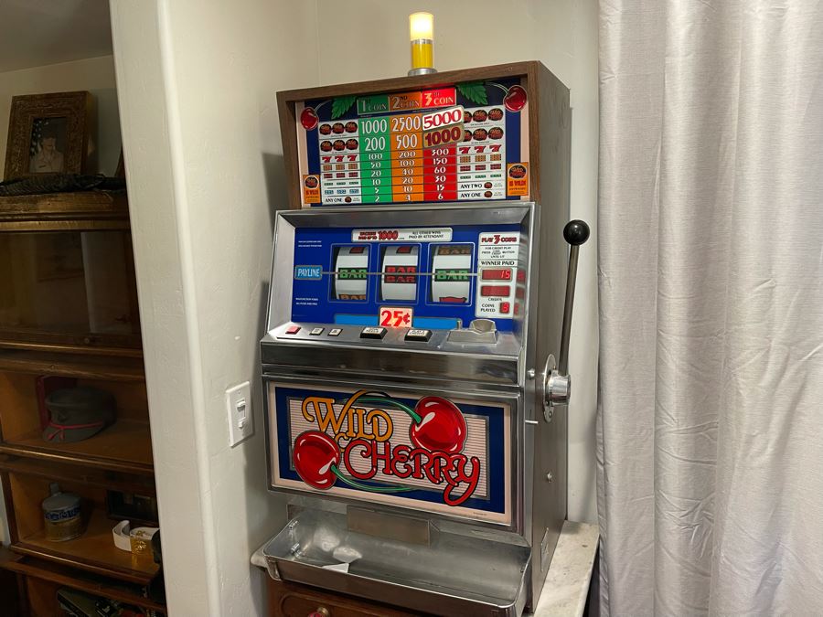 Vintage 1988 IGT Wild Cherry 25 Cent One-Arm Bandit Slot Machine International Game Technology Model 5042D (Have Both Keys) 24W X 21D X 47H - See Video [Photo 11]