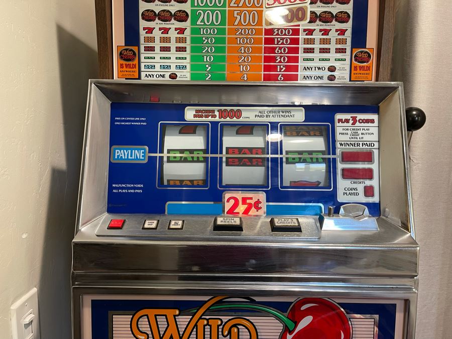 Vintage 1988 IGT Wild Cherry 25 Cent One-Arm Bandit Slot Machine International Game Technology Model 5042D (Have Both Keys) 24W X 21D X 47H - See Video [Photo 7]