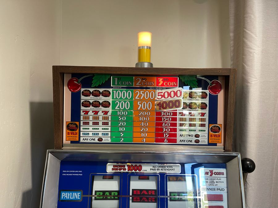 Vintage 1988 IGT Wild Cherry 25 Cent One-Arm Bandit Slot Machine International Game Technology Model 5042D (Have Both Keys) 24W X 21D X 47H - See Video [Photo 8]