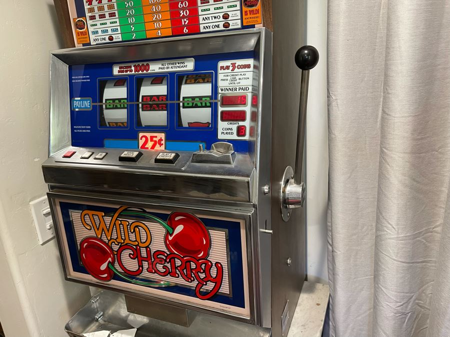 Vintage 1988 IGT Wild Cherry 25 Cent One-Arm Bandit Slot Machine International Game Technology Model 5042D (Have Both Keys) 24W X 21D X 47H - See Video [Photo 13]