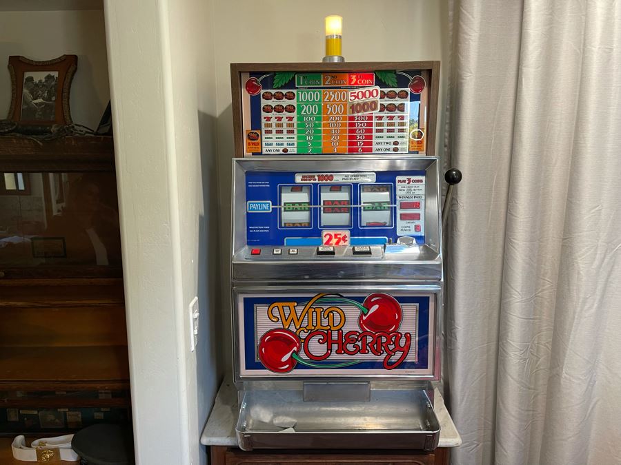 Vintage 1988 IGT Wild Cherry 25 Cent One-Arm Bandit Slot Machine International Game Technology Model 5042D (Have Both Keys) 24W X 21D X 47H - See Video [Photo 3]