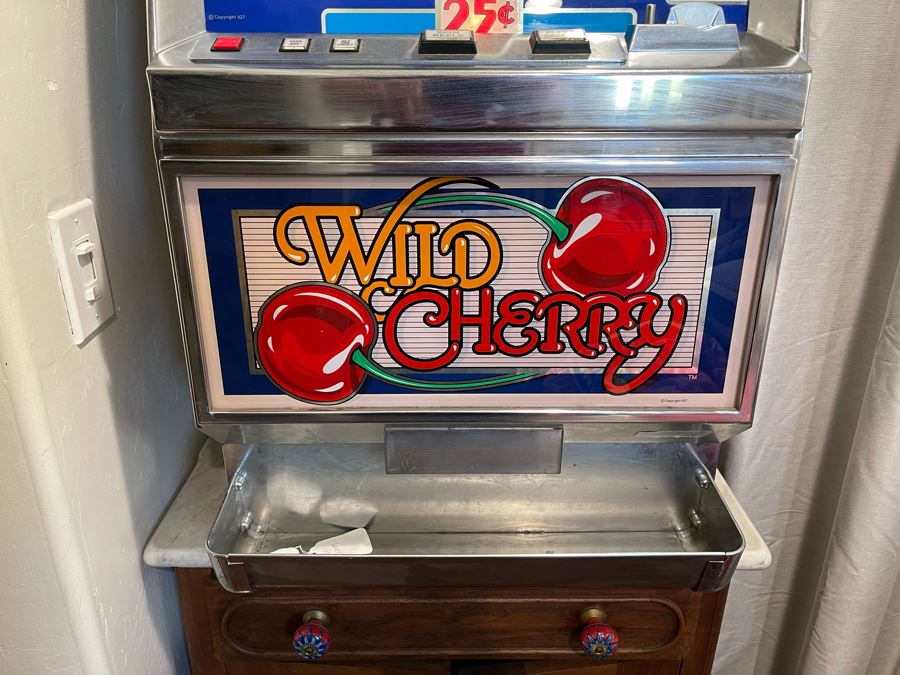 Vintage 1988 IGT Wild Cherry 25 Cent One-Arm Bandit Slot Machine International Game Technology Model 5042D (Have Both Keys) 24W X 21D X 47H - See Video [Photo 6]