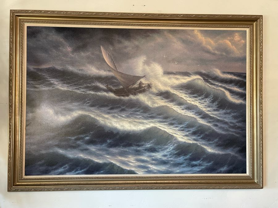 Huge 46 X 69 Framed Giclee On Canvas Painting Titled 'Command Performance' By Mario B. Simic Retails $7,350 [Photo 4]