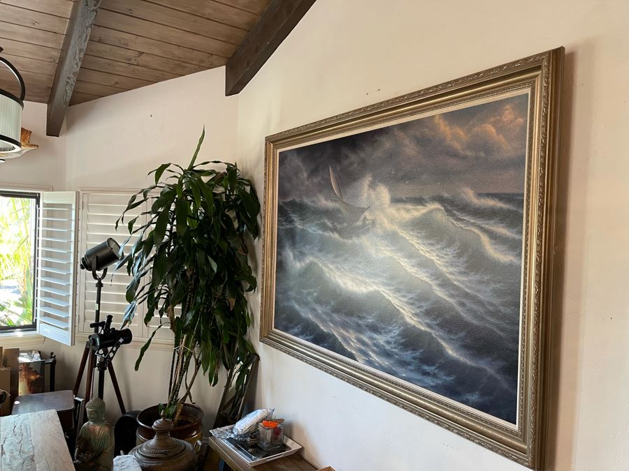 Huge 46 X 69 Framed Giclee On Canvas Painting Titled 'Command Performance' By Mario B. Simic Retails $7,350 [Photo 17]