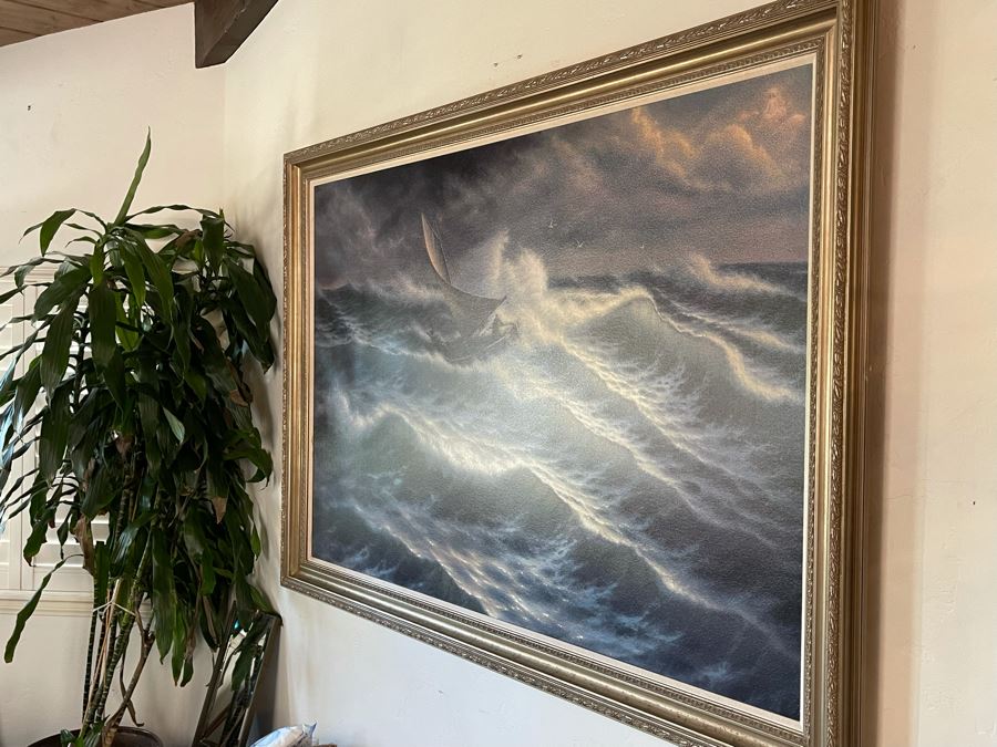 Huge 46 X 69 Framed Giclee On Canvas Painting Titled 'Command Performance' By Mario B. Simic Retails $7,350 [Photo 19]