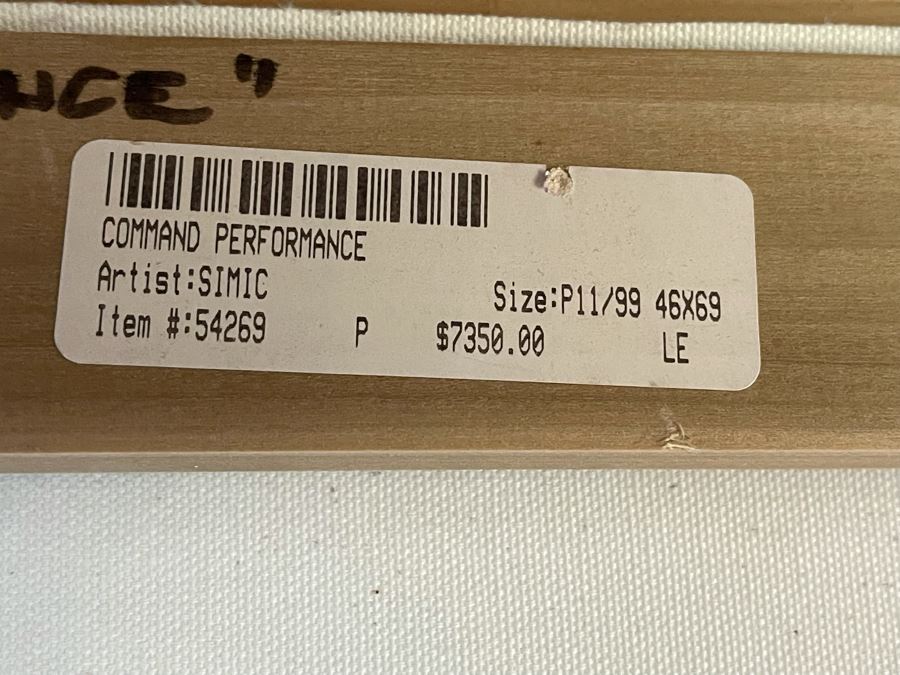 Huge 46 X 69 Framed Giclee On Canvas Painting Titled 'Command Performance' By Mario B. Simic Retails $7,350 [Photo 27]
