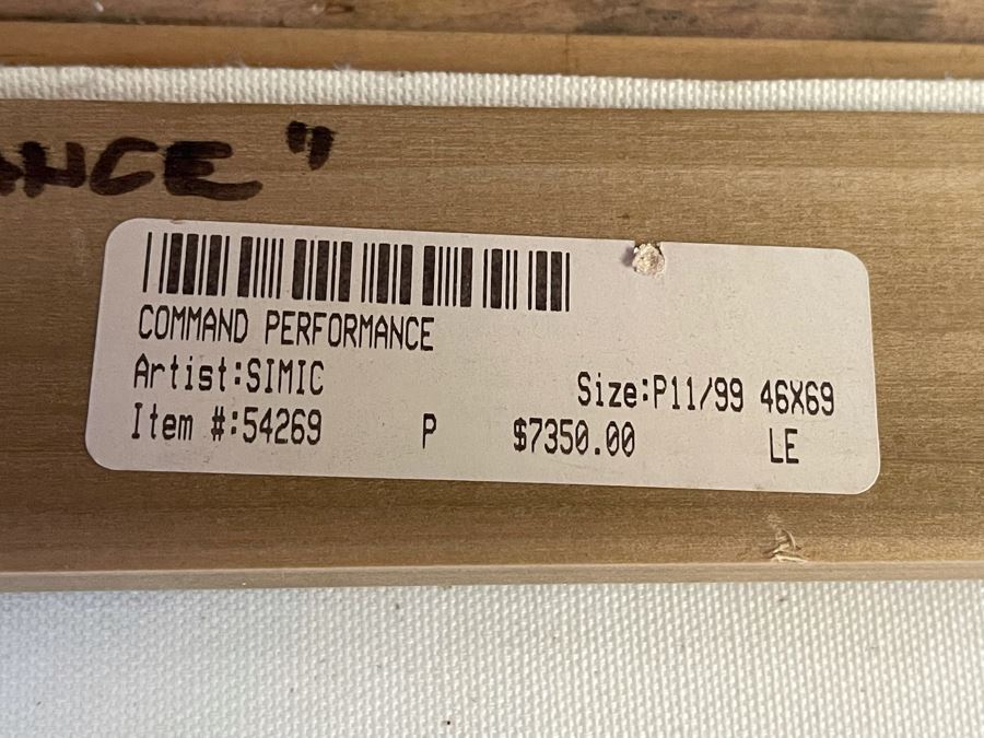 Huge 46 X 69 Framed Giclee On Canvas Painting Titled 'Command Performance' By Mario B. Simic Retails $7,350 [Photo 28]