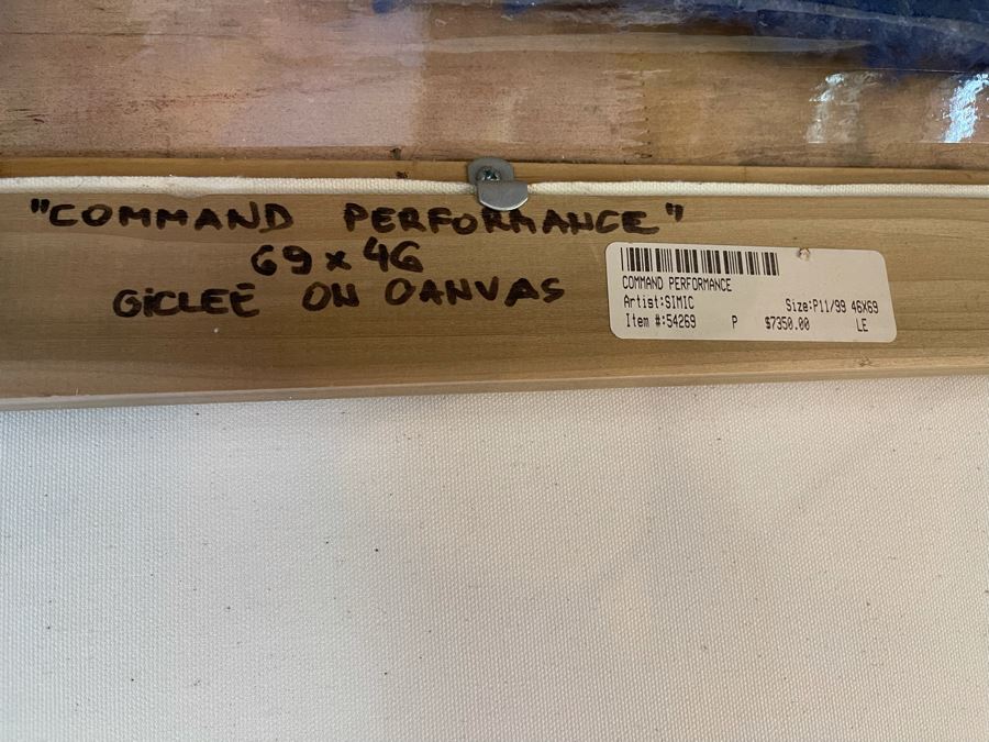 Huge 46 X 69 Framed Giclee On Canvas Painting Titled 'Command Performance' By Mario B. Simic Retails $7,350 [Photo 26]