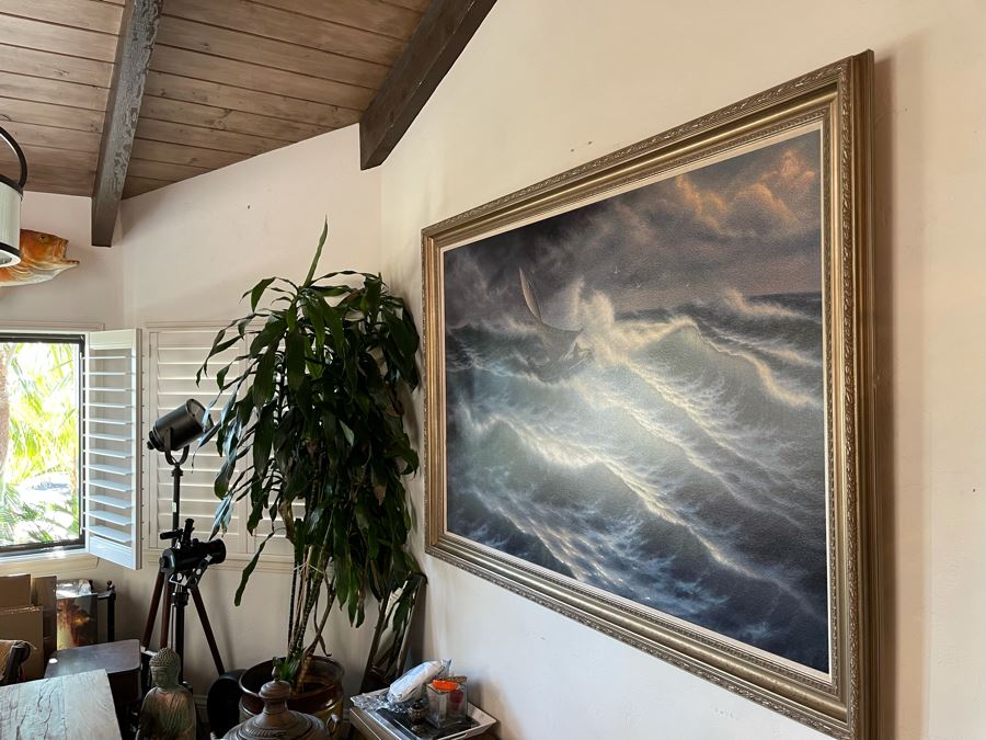 Huge 46 X 69 Framed Giclee On Canvas Painting Titled 'Command Performance' By Mario B. Simic Retails $7,350 [Photo 16]