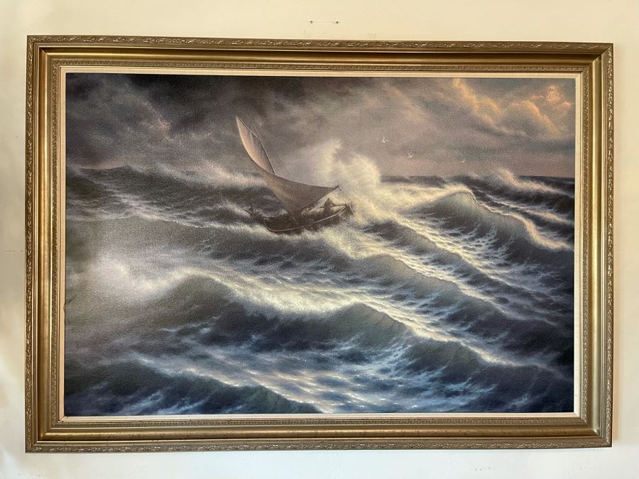 Huge 46 X 69 Framed Giclee On Canvas Painting Titled 'Command Performance' By Mario B. Simic Retails $7,350 [Photo 3]