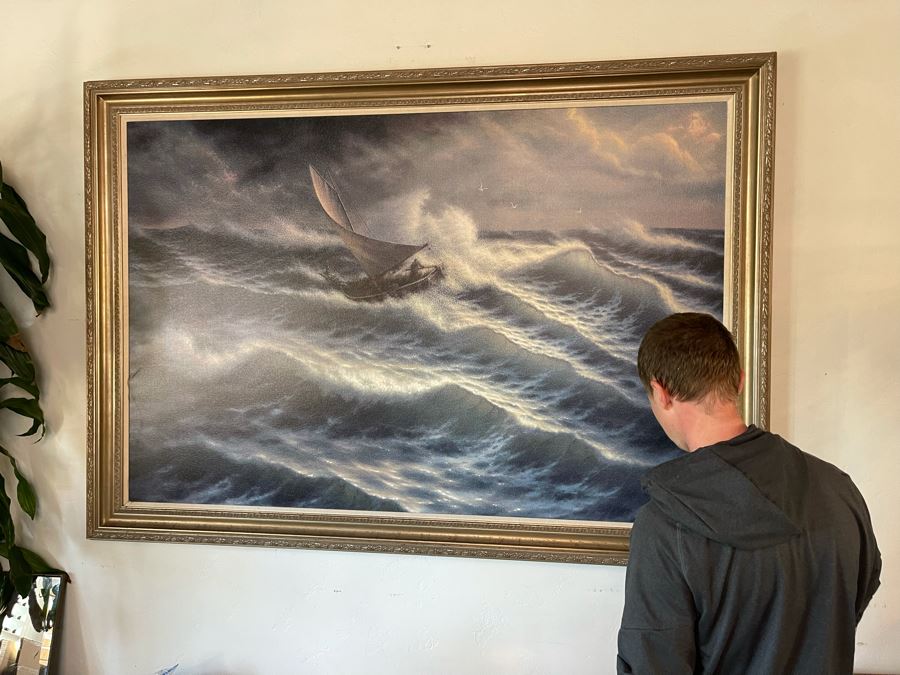 Huge 46 X 69 Framed Giclee On Canvas Painting Titled 'Command Performance' By Mario B. Simic Retails $7,350 [Photo 14]