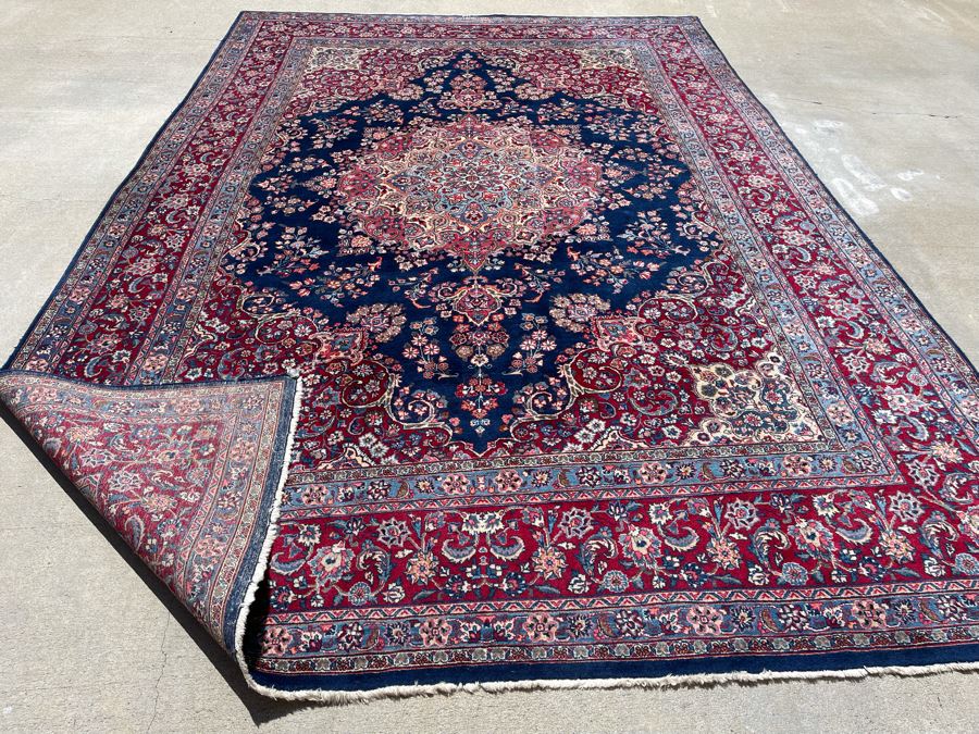 Signed Hand Knotted Wool Pesian Area Rug 141 X 96 [Photo 17]