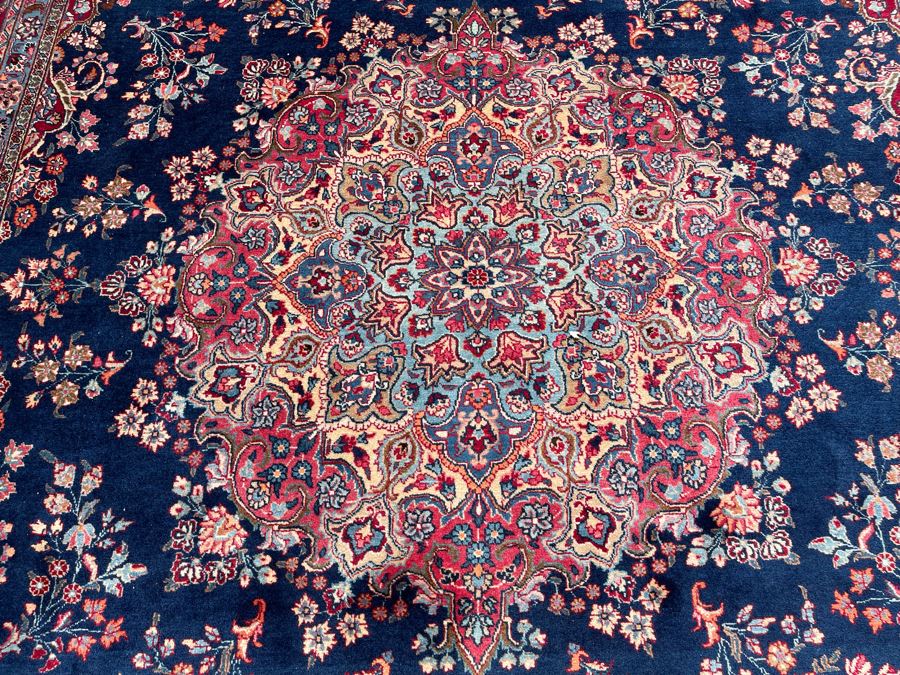 Signed Hand Knotted Wool Pesian Area Rug 141 X 96 [Photo 15]