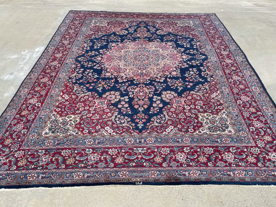 Signed Hand Knotted Wool Pesian Area Rug 141 X 96 [Photo 3]