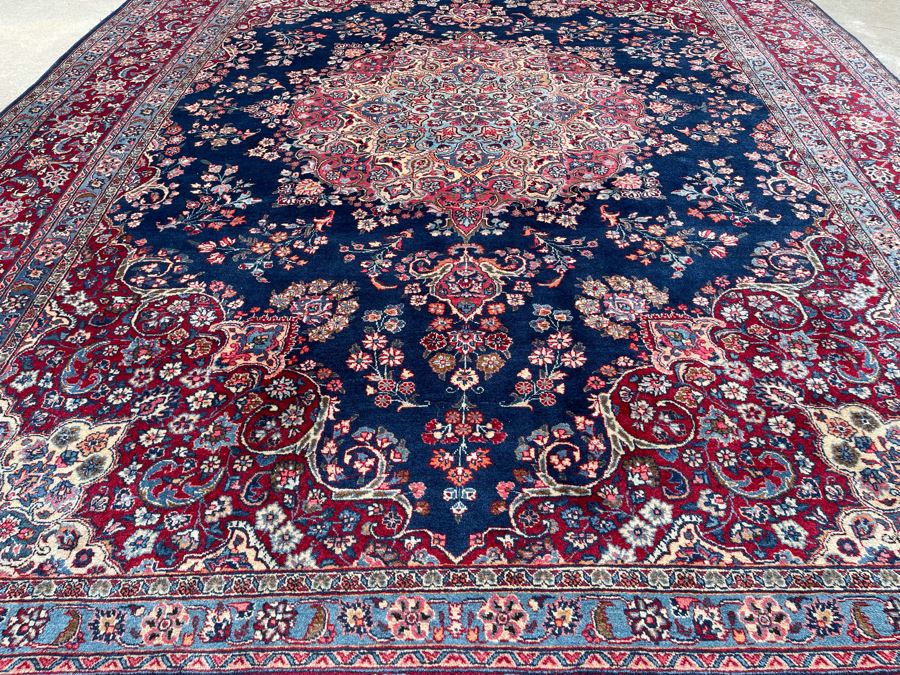 Signed Hand Knotted Wool Pesian Area Rug 141 X 96 [Photo 13]