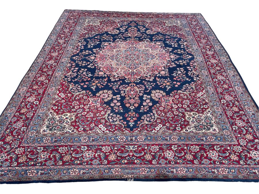 Signed Hand Knotted Wool Persian Area Rug 141 X 96