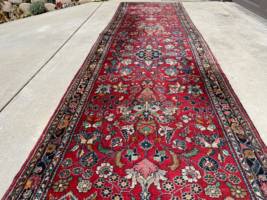 Hand Knotted Wool Persian Runner Rug Hamadan Design 17'2' X 3'10' [Photo 11]