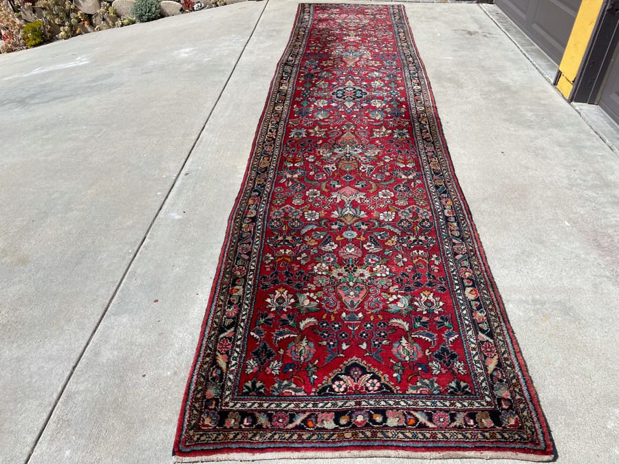 Hand Knotted Wool Persian Runner Rug Hamadan Design 17'2' X 3'10' [Photo 3]