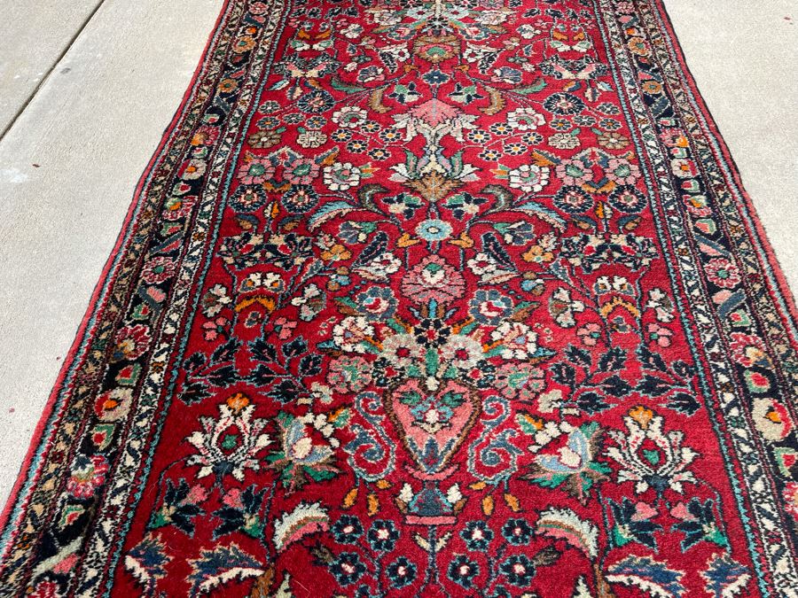 Hand Knotted Wool Persian Runner Rug Hamadan Design 17'2' X 3'10' [Photo 10]
