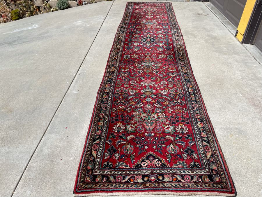 Hand Knotted Wool Persian Runner Rug Hamadan Design 17'2' X 3'10' [Photo 5]