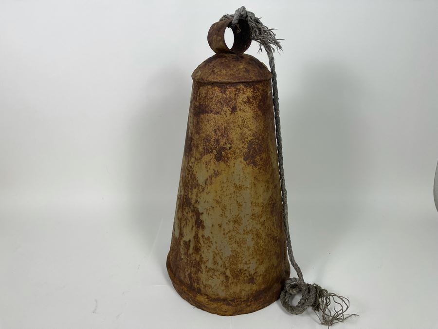 Vintage Rustic Metal Bell (Missing Internal Clapper) 22H [Photo 3]