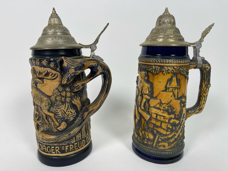 Pair Of German Beer Steins 9.5H [Photo 2]