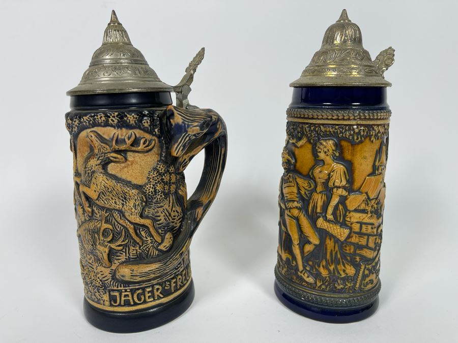 Pair Of German Beer Steins 9.5H [Photo 3]