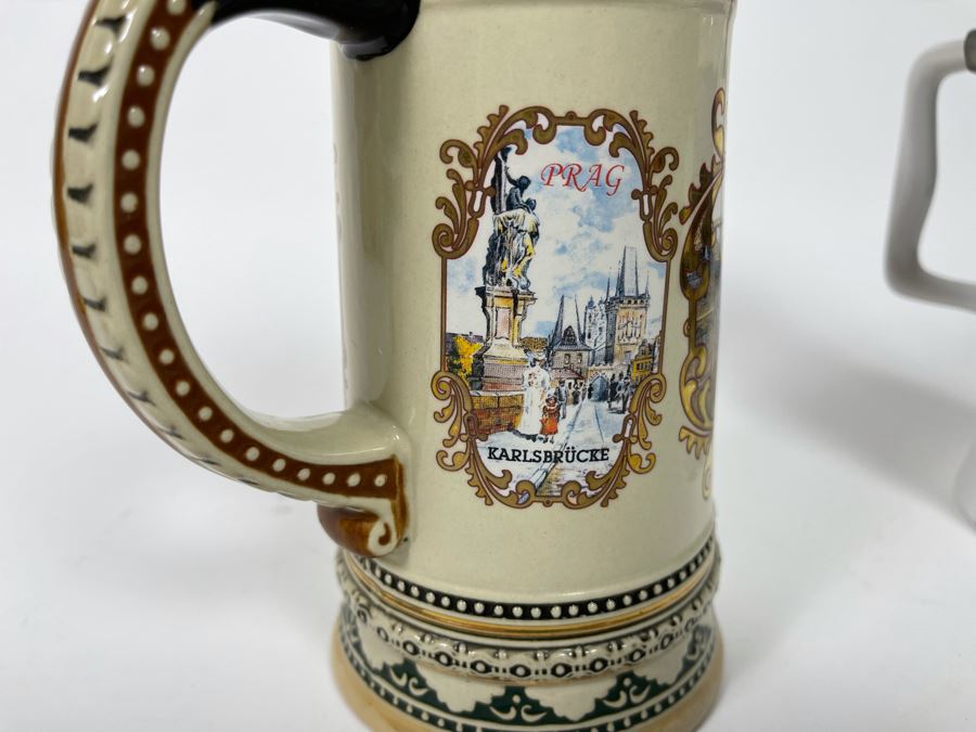 Pair Of Beer Steins - One Is Limited Edition David Mann Limited Edition 8H [Photo 10]