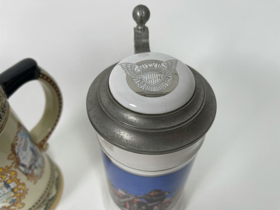 Pair Of Beer Steins - One Is Limited Edition David Mann Limited Edition 8H [Photo 6]