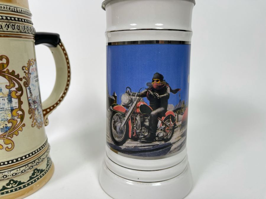 Pair Of Beer Steins - One Is Limited Edition David Mann Limited Edition 8H [Photo 5]
