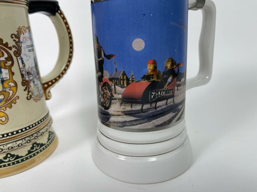 Pair Of Beer Steins - One Is Limited Edition David Mann Limited Edition 8H [Photo 4]