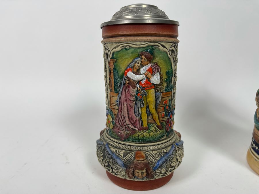 Pair Of German Beer Steins 11.5H And 7.5H [Photo 9]
