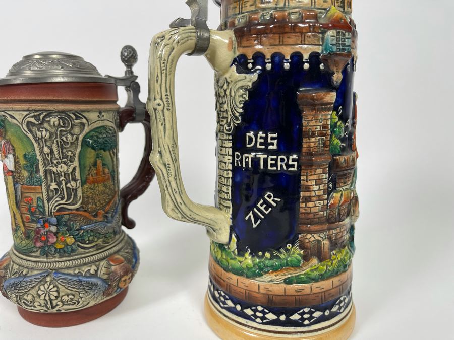Pair Of German Beer Steins 11.5H And 7.5H [Photo 6]
