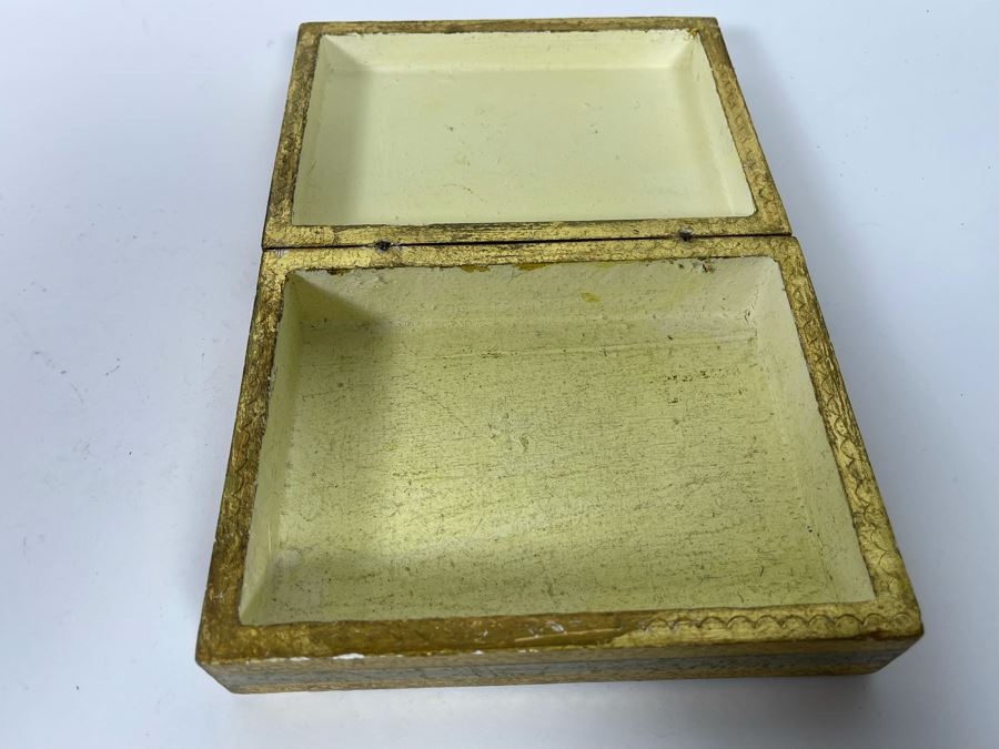 Mother Of Pearl Inlay Dish 7 X 4 And Italian Box 6 X 4.5