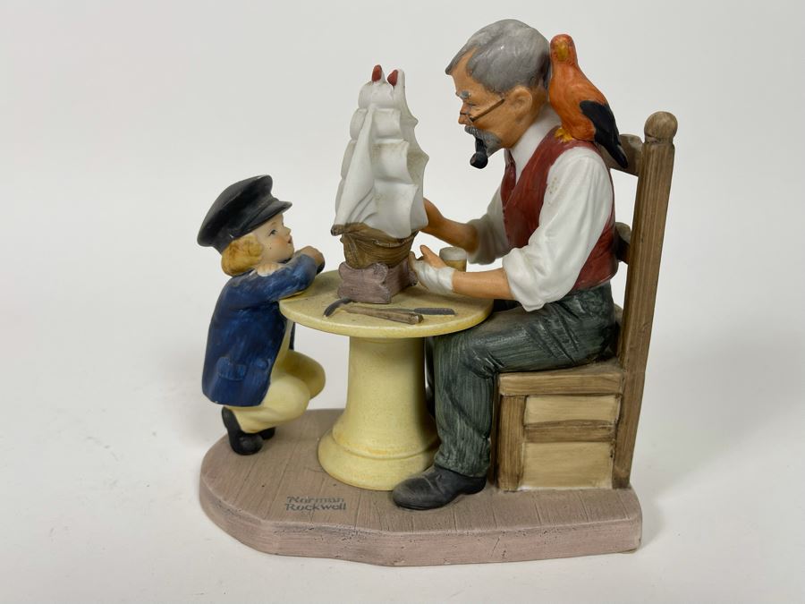 Norman Rockwell Figurine Vintage Decor Fish Decor Norman Rockwell